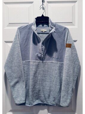 Simply Southern Blue Gray Half Zip Pullover Fleece Pockets Size S